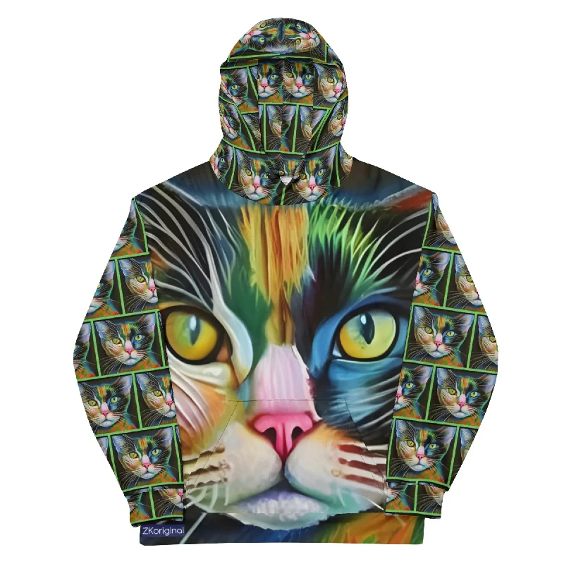 "Cat Lovers" Collection - Unisex Cat Face Hoodie