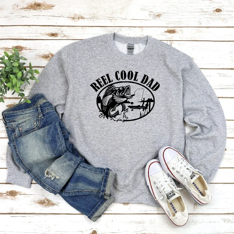 Reel Cool Dad Sweatshirt, Dad Fishing Crewneck, Dad Fishing Birthday Gift, Dad Tshirts, Dad Fisherman Shirt