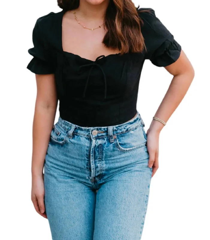 Poppy Crop Top In Black