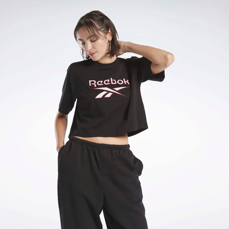 Reebok Classics Big Logo Cropped T-Shirt Black