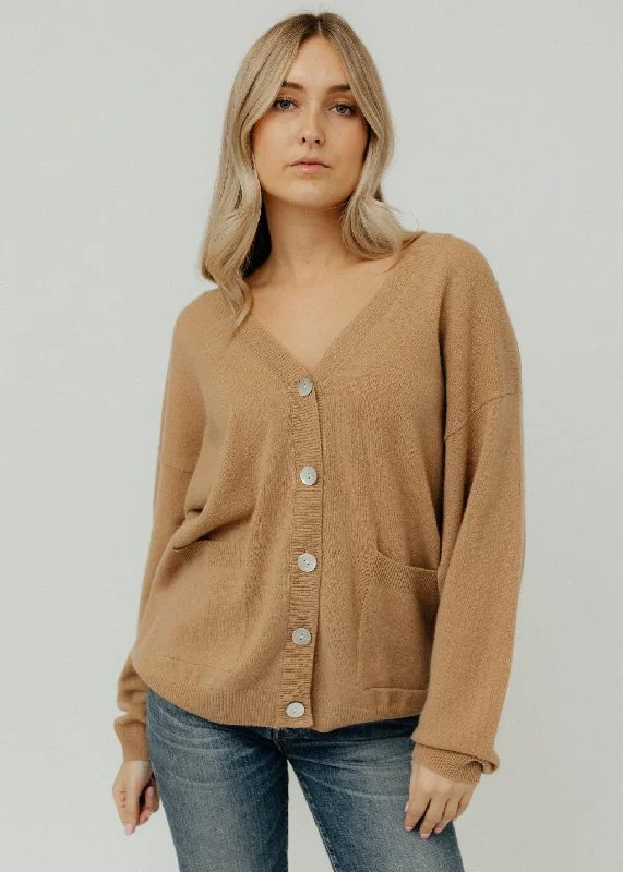 CRUSH Cashmere Cangu Oversized Cardigan in Camel