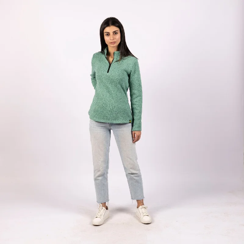 Jade Green | Women Quarter Zip Sweater