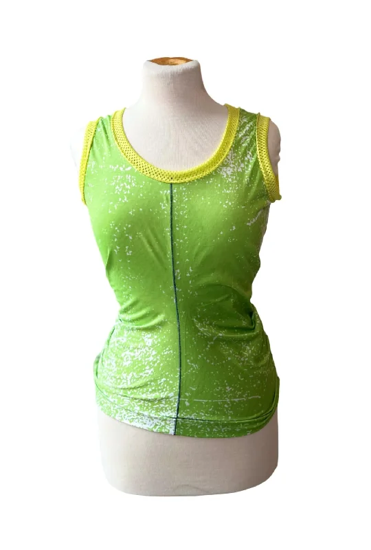 Women's Cotton Jersey Tank In Green Sprinkle