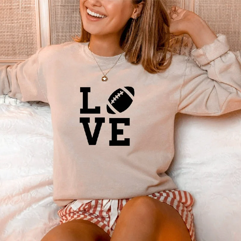 Love Football Crewneck Sweatshirt, Football Mom Shirt, Gift for Football Mom, Fan Shirts