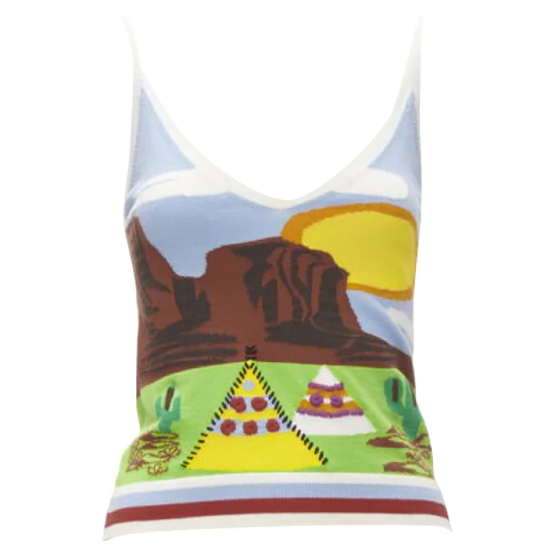 Dsquared2 Camping Scene knitted camisole tank