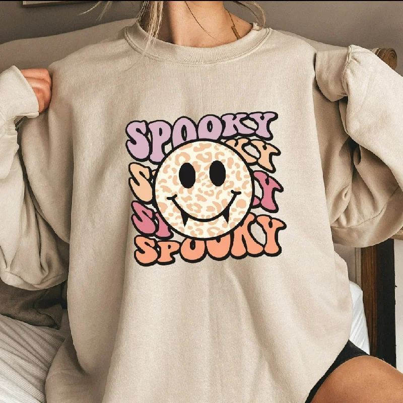 Spooky Season Sweatshirt, Crewneck Sweatshirt, Spooky Sweatshirt, Halloween, Smile Face