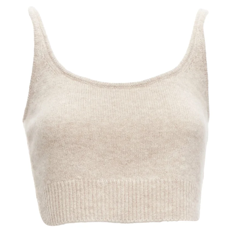 Reformation Varenne recycled cashmere scoop neck cropped tank top