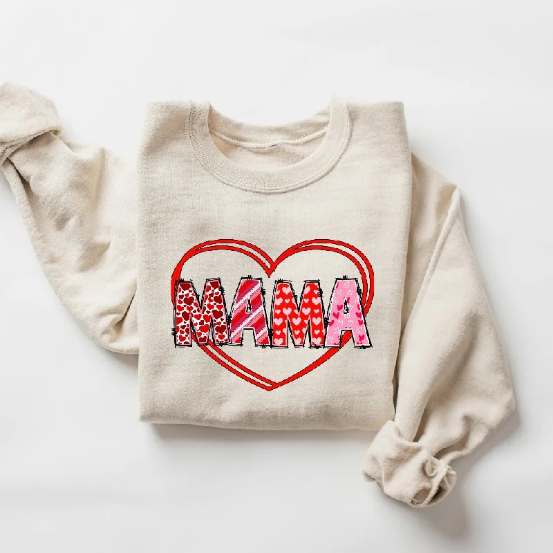 Mama Valentine's Day Sweatshirt, Valentines Day Crewneck, Valentine Gift for Mom, Valentines Day Gift for Wife