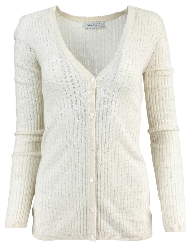 Gabriela Hearst Emma Pointelle Cardigan in Cream