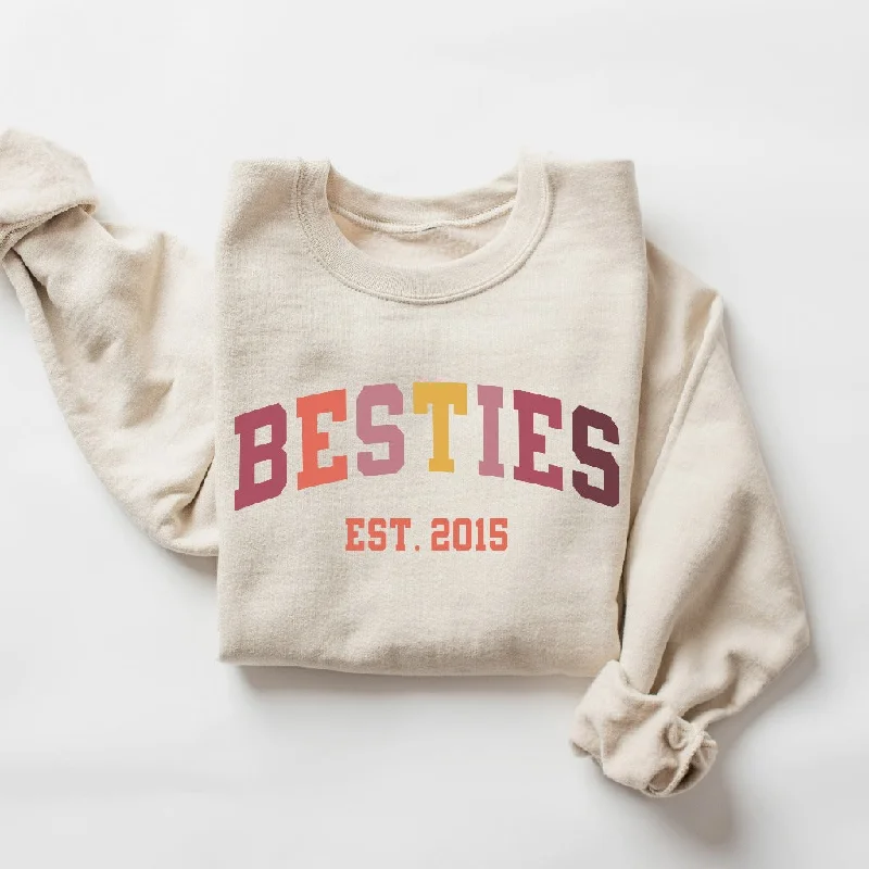 Personalized Besties Sweatshirt, Best Friends Crewneck, Girls Weekend Trip Matching Sweaters, Best Friend Birthday Gift