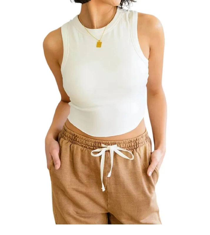 Cropped Tank Shirt In White