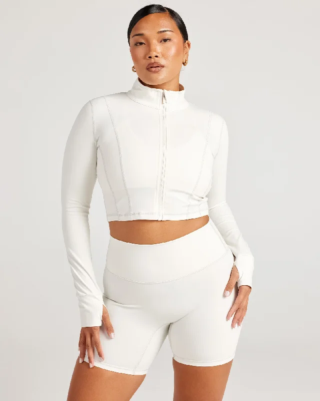 Cropped Aura Jacket - Vanilla Latte