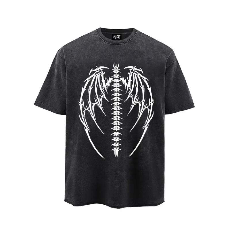 “Dark style trendy dragon bone skull” T-shirt