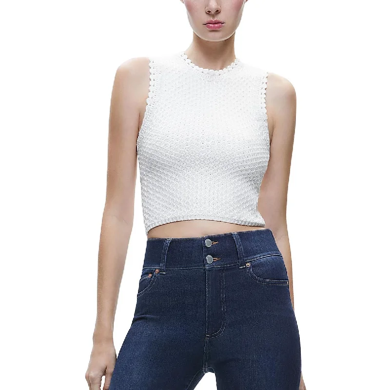 Womens Wool Blend Cropped Tank Top