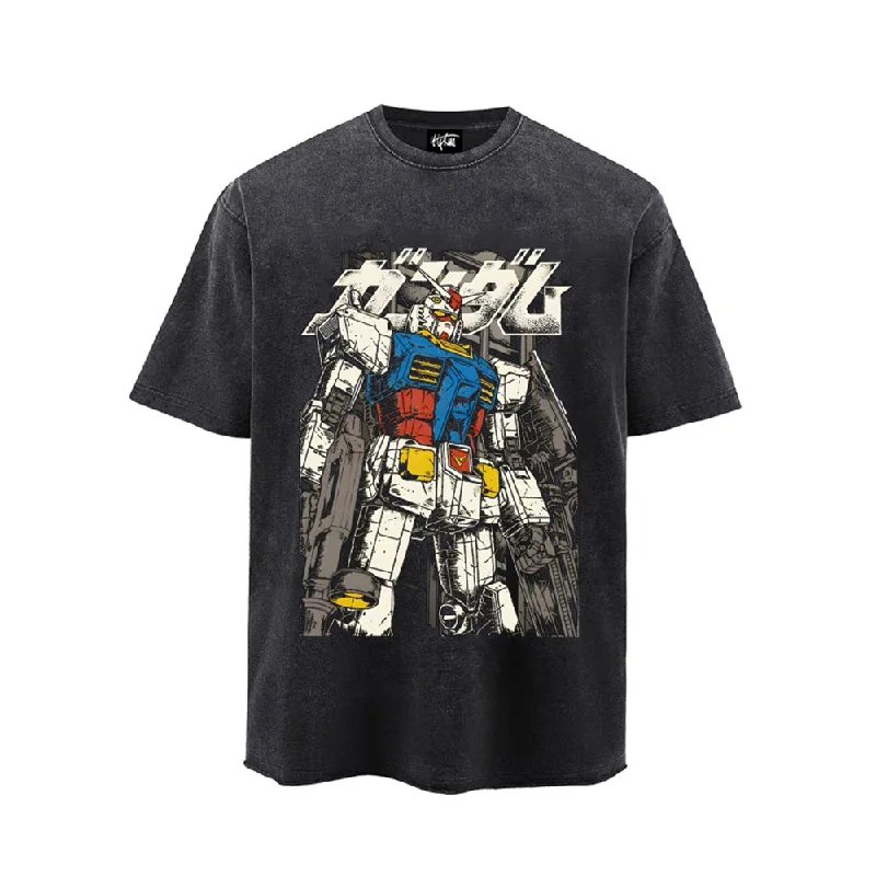 “Japanese trendy letter mecha niche print” T-shirt