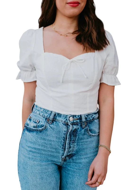 Poppy Crop Top In White