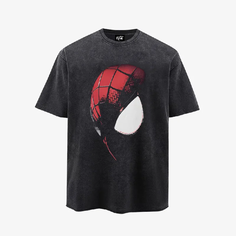 “Retro spider character face print” T-shirt