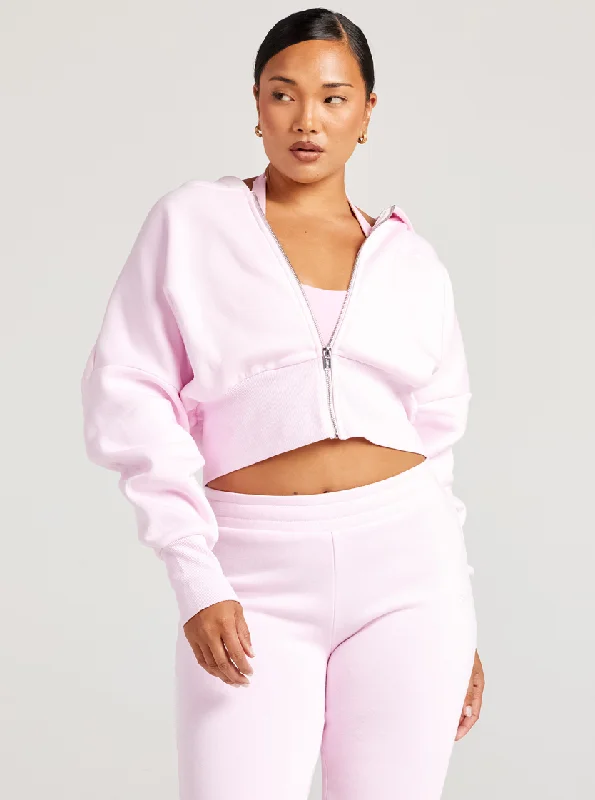 Omni Zip Through Hoodie - Pink