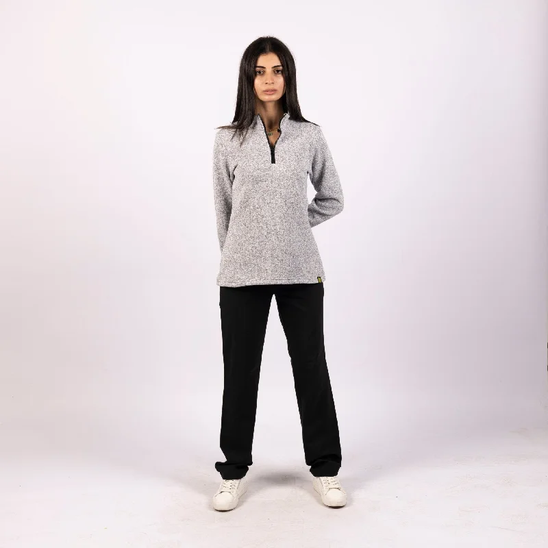 Grey cloud | Women Quarter Zip Sweater