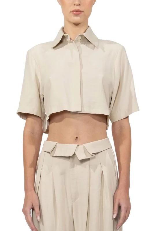 Caja Crop Top In Oat