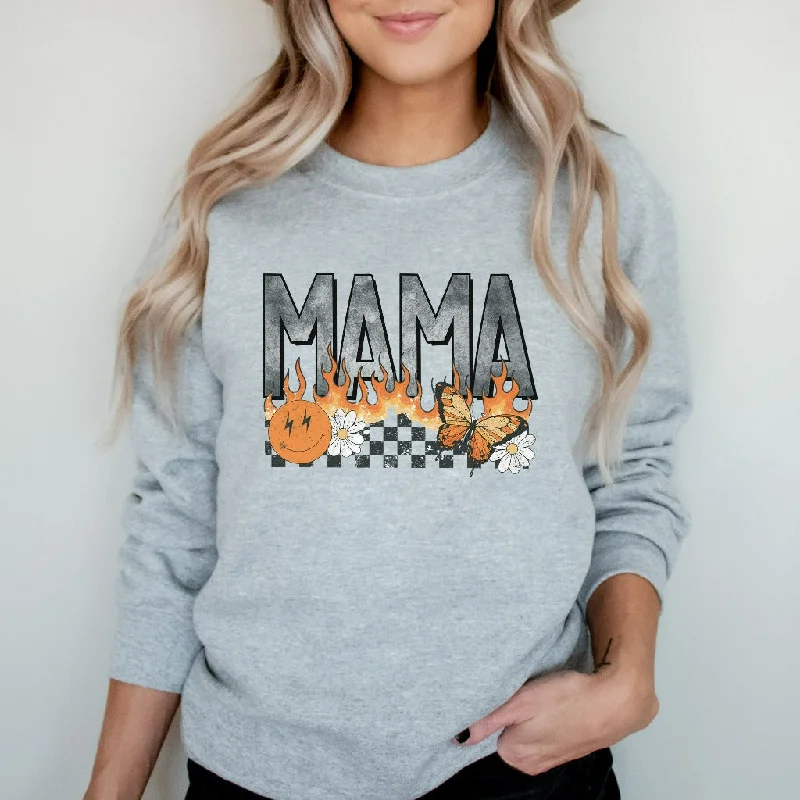 Retro Hot Rocker Mama Sweatshirt, New Mom Crewneck, Mother's Day Sweater, New Mom Gift, Mom Birthday Gift