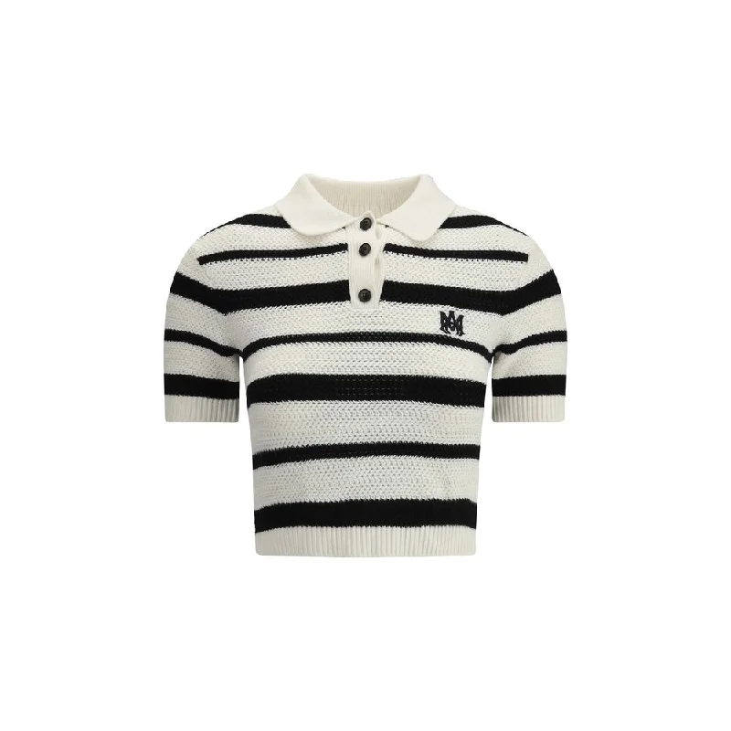 Amiri Cropped Striped Women's Polo