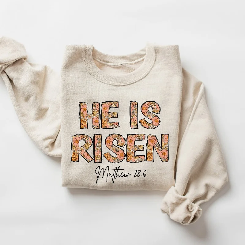 Christian Easter He is Risen Sweatshirt, Christian Women Crewneck, Bible Verse Gift, Easter Sweater