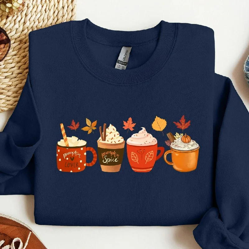 Pumpkin Spice Fall Coffee Sweatshirt, Cute Fall Crewneck, Pumpkin Spice Shirt, Thanksgiving Shirt