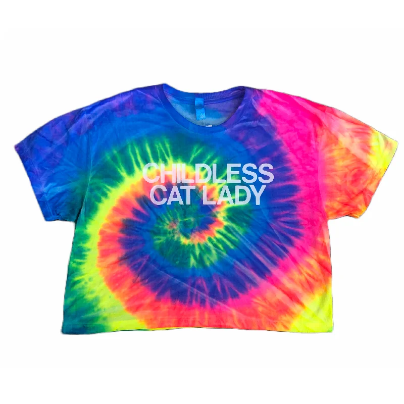 Childless Cat Lady Crop Top - Neon Splash