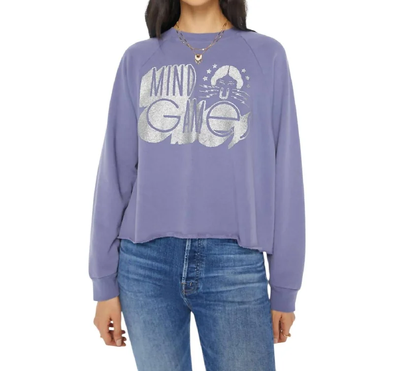 Boost Crop Cut-Off Sweatshirt In Purple Mind Game