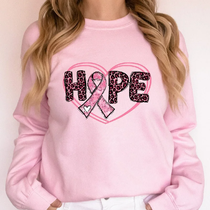 Breast Cancer Awareness Sweatshirt, In October We Wear Pink Crewneck, Hope Pink Ribbon Sweater