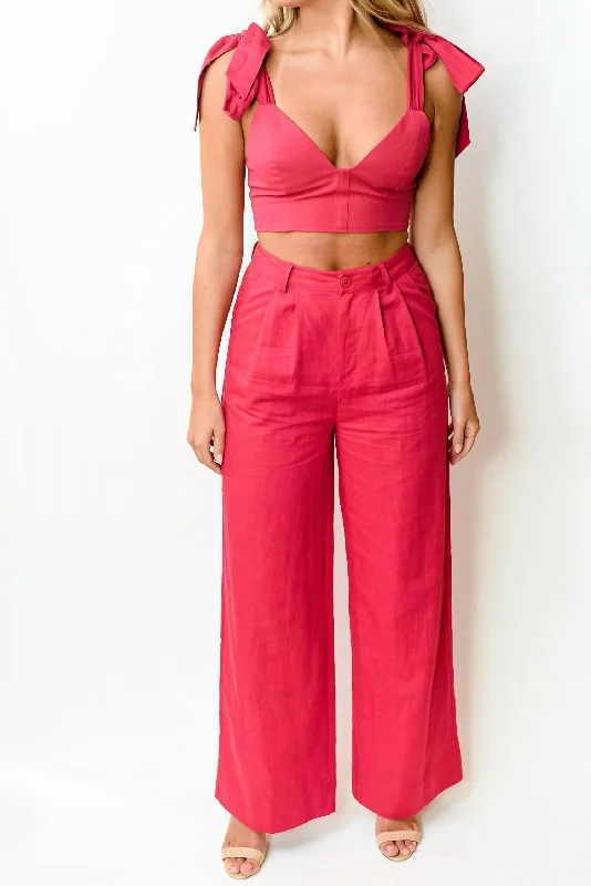 Livy Crop Cami In Raspberry