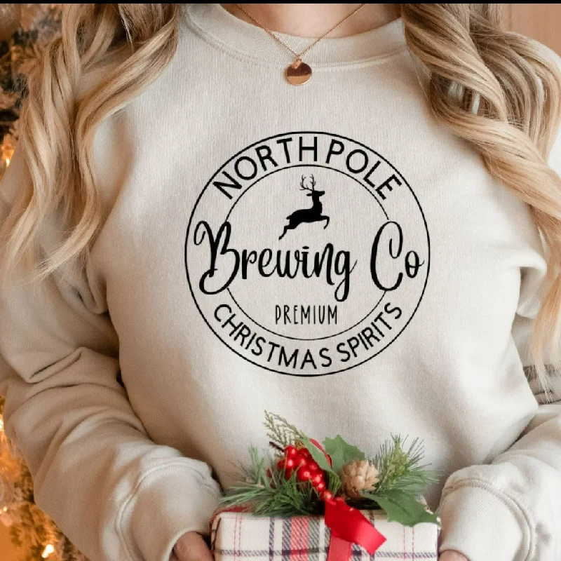 North Pole Brewing Company Crewneck Sweatshirt, Funny Sweater, Christmas Gift, Holiday Outfit