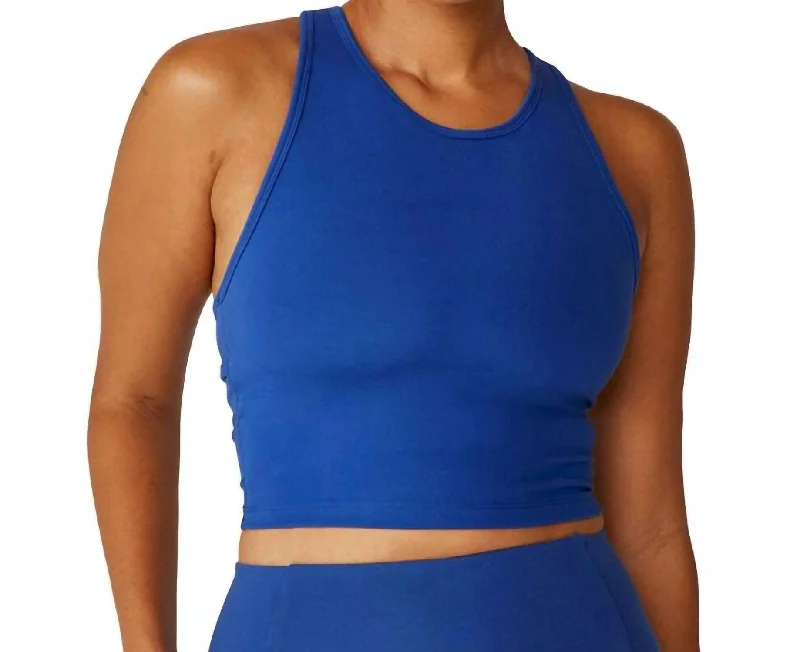 Powerbeyond Strive Cropped Tank In Marine Blue