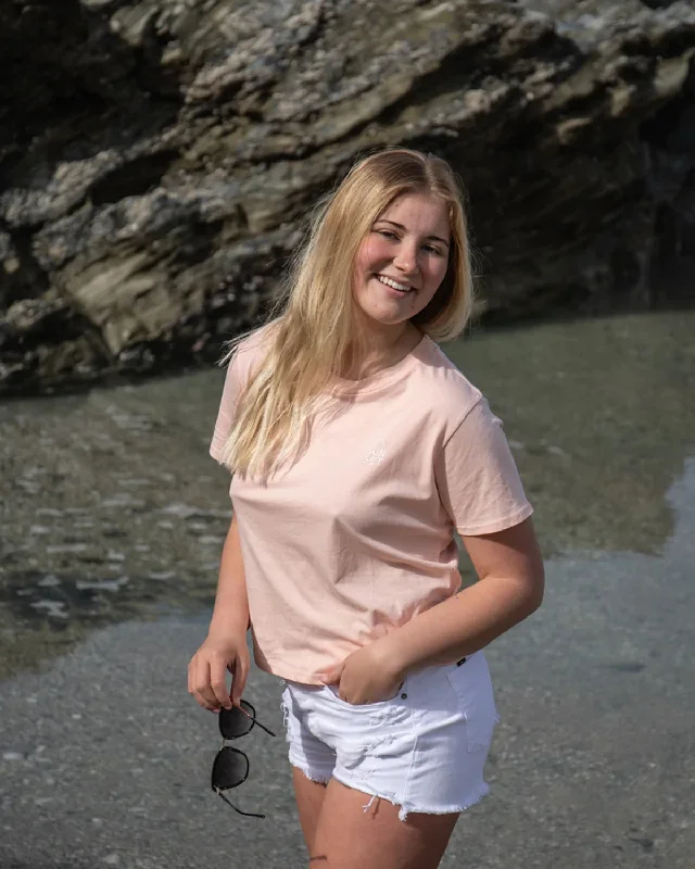 Sunset Surf Classic Cropped Tee - Coral