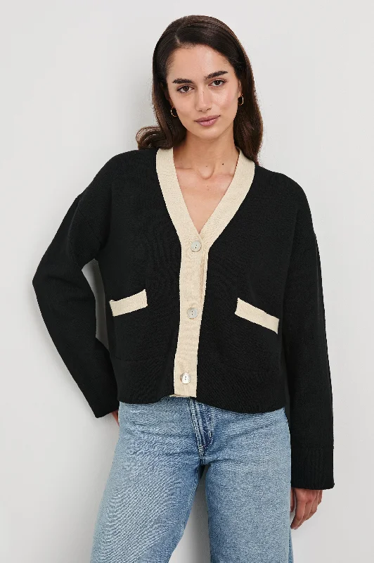 GENEVA CARDIGAN - BLACK IVORY