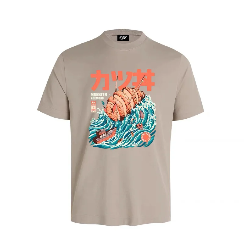 “Japanese fried fish fillet Kanagawa surfing monster” T-shirt