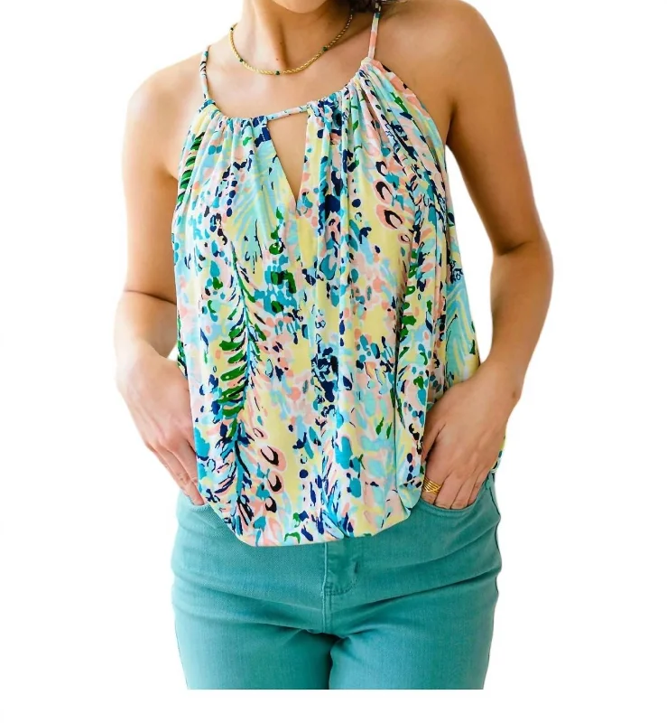 Floral Tank Shirt In Blue