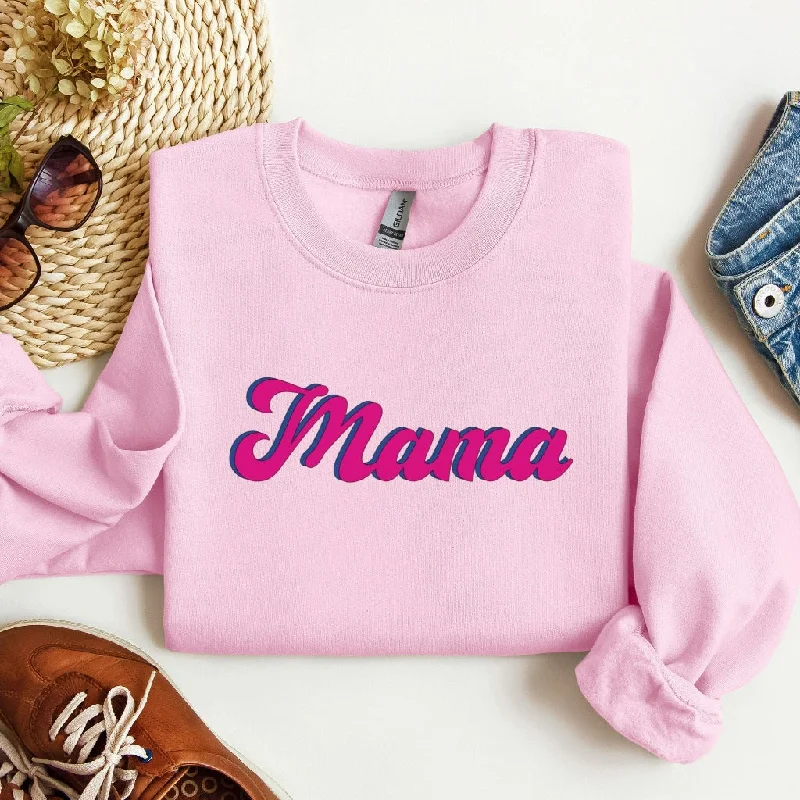 Mama Sweatshirt, Barbie Inspired Mama Crewneck, Mother's Day Gift, Gift for Mom, Cute Mama TShirt, Trendy Pink on Pink