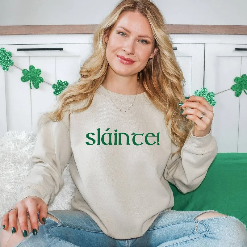 Slainte Sweatshirt, Irish Greeting, St. Patrick's Day Crewneck Sweatshirt, Health Cheer, Gaelic St Patty's