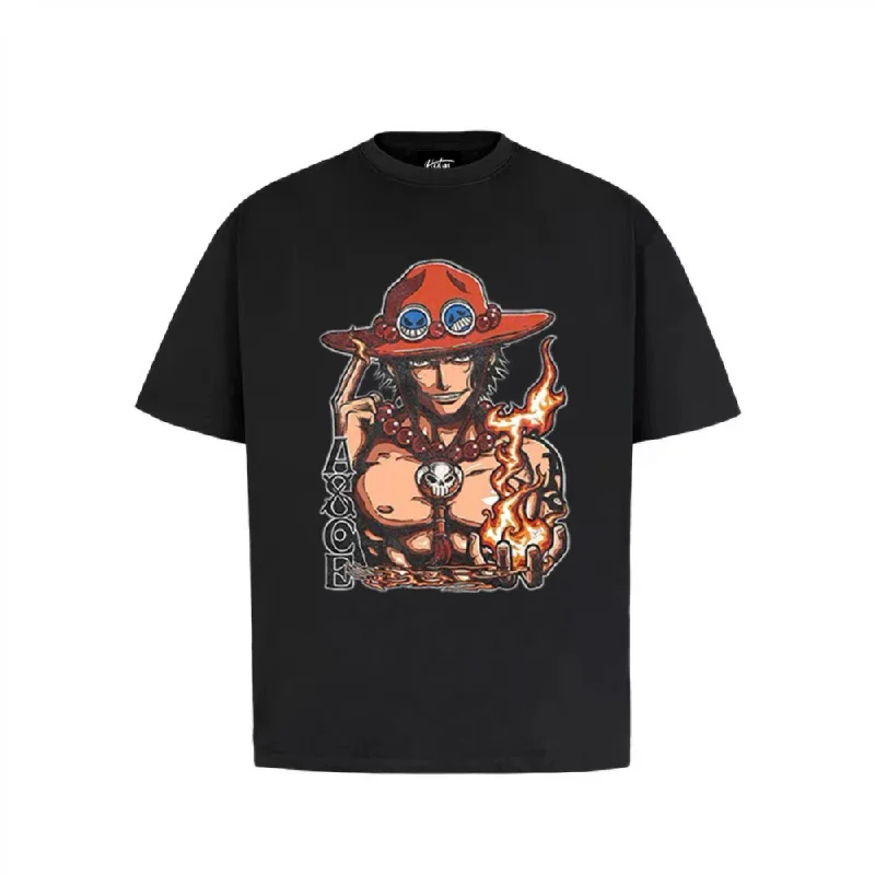 “Cartoon Ace Character Print” T-shirt