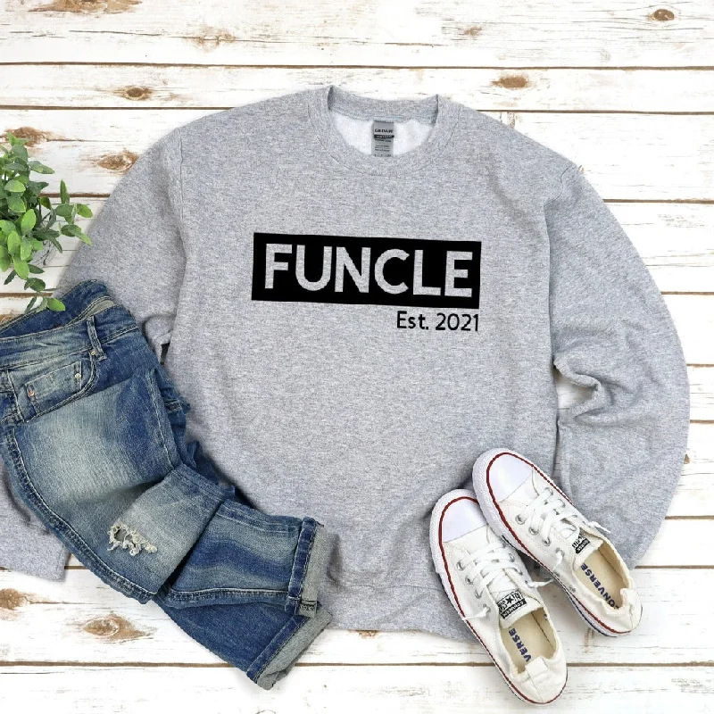 Uncle Crewneck Sweatshirt, Funcle Established Shirt, Gift for New Uncle, Baby Announcement