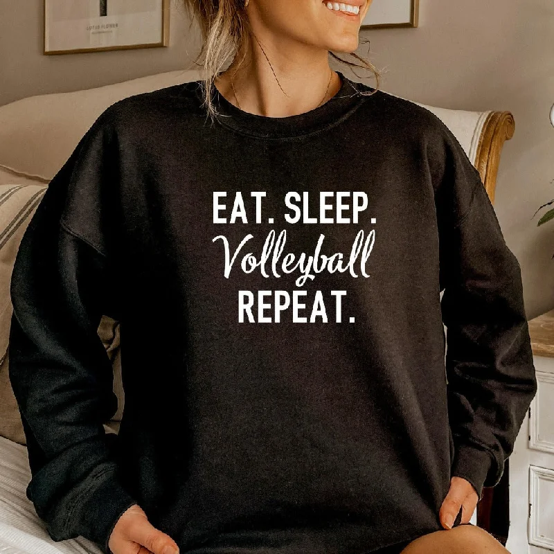 Volleyball Crewneck Sweatshirt, Eat Sleep Volleyball Repeat Shirt, Gift for Volleyball Player, Fan Shirts