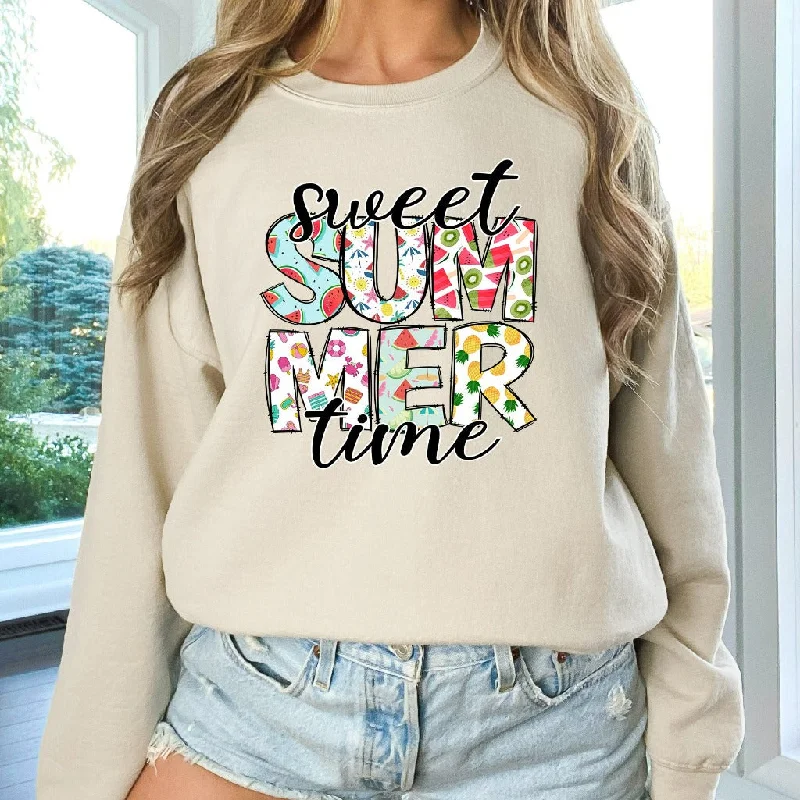 Sweet Summer Time Sweatshirt, Summertime Crewneck, Love Summer Beach Coverup Shirt, Summer Vacation Outfit, Summer Vibes Gift