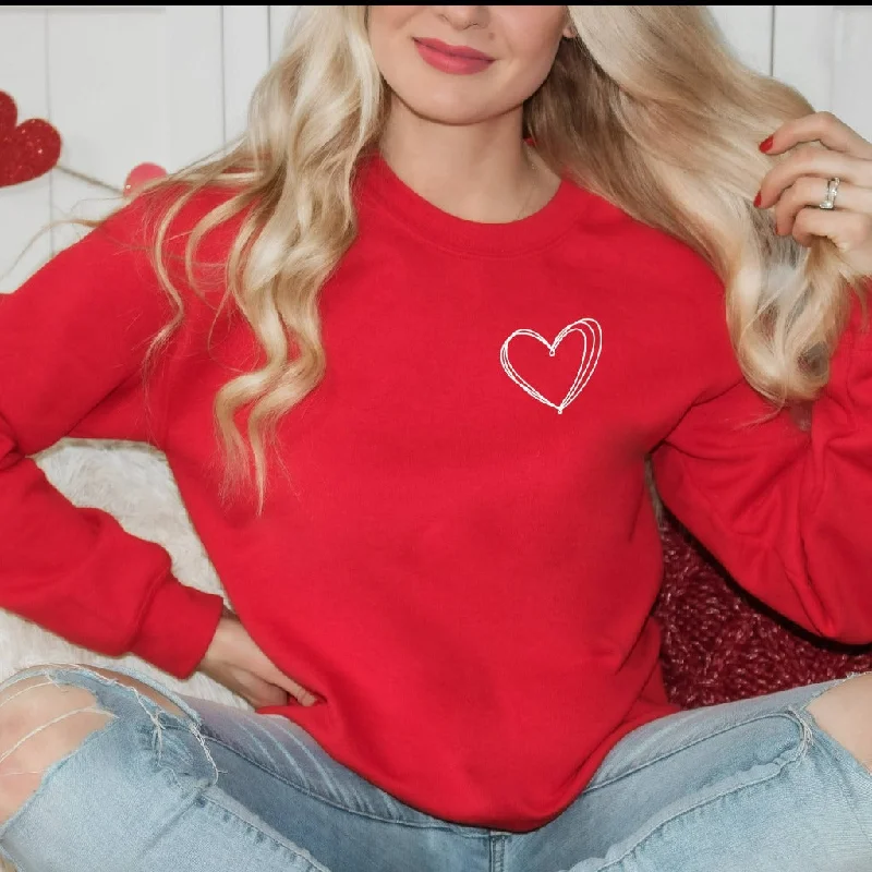 Heart Sweatshirt, Cute Valentines Day Shirt, Womens Valentine Crewneck, Valentine's Outfit