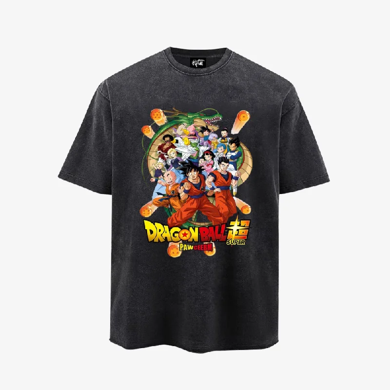 “Retro anime fashion brand Goku family portrait dragon print” T-shirt