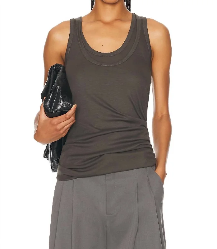 Double Layer Tank Top In Graphite