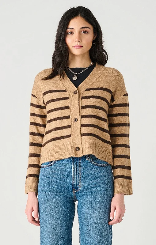 Top - Dex Stripe Buttoned Drop Shoulder Cardigan