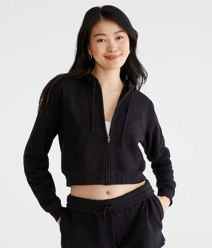 Aeropostale Cropped Full-Zip Hoodie