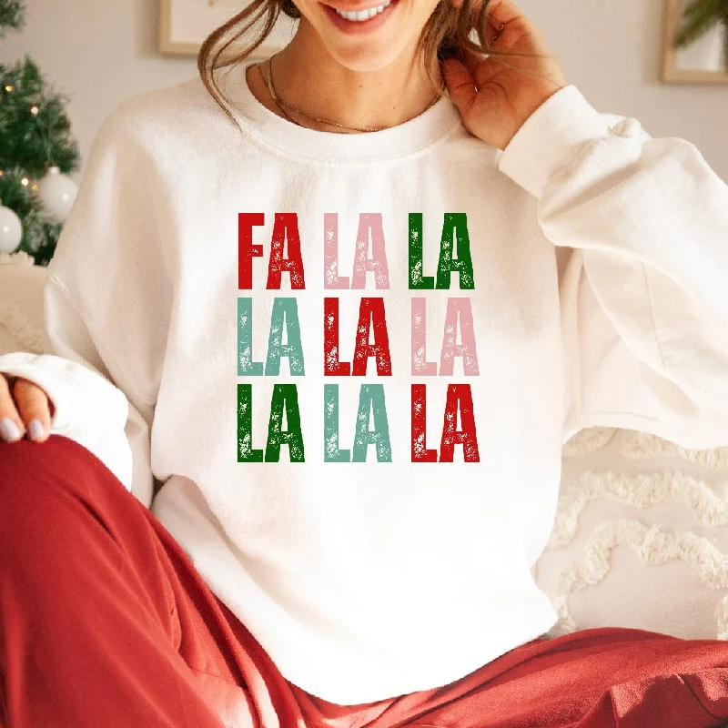 Fa La La La La Christmas Sweatshirt, Women's Holiday Crewneck, Men's Holiday Shirt, Fun Holiday Sweater